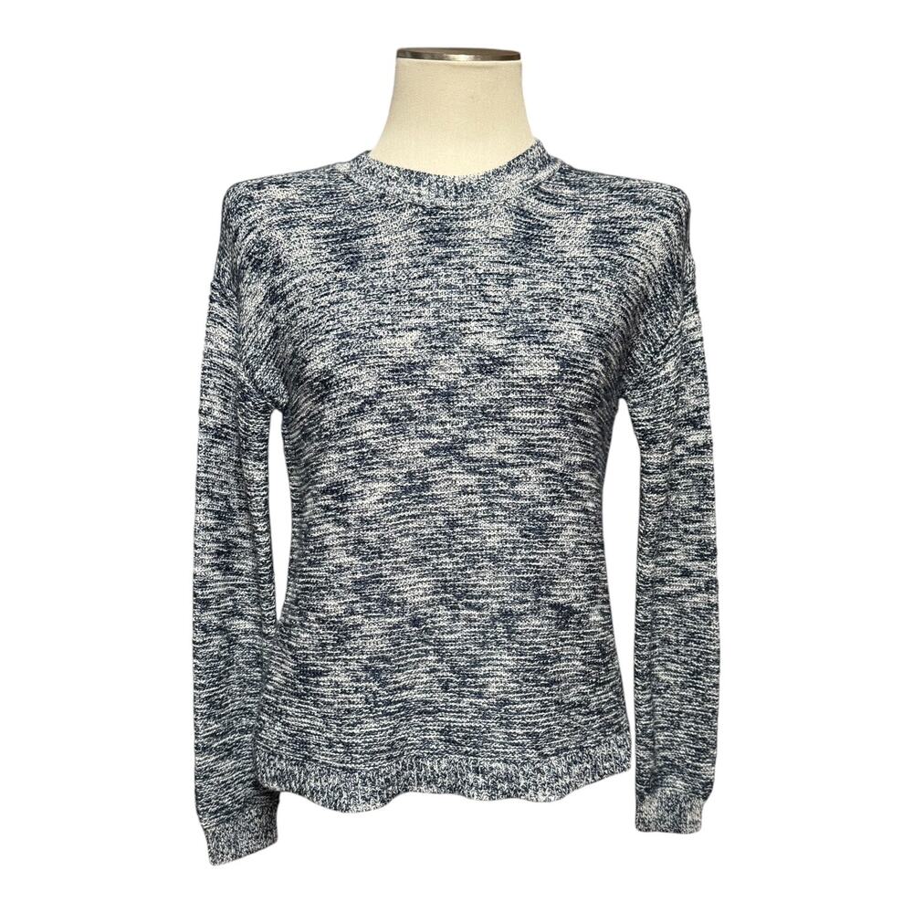 J.Crew Collection Crewneck Long Sleeve Sweater Blue White XS